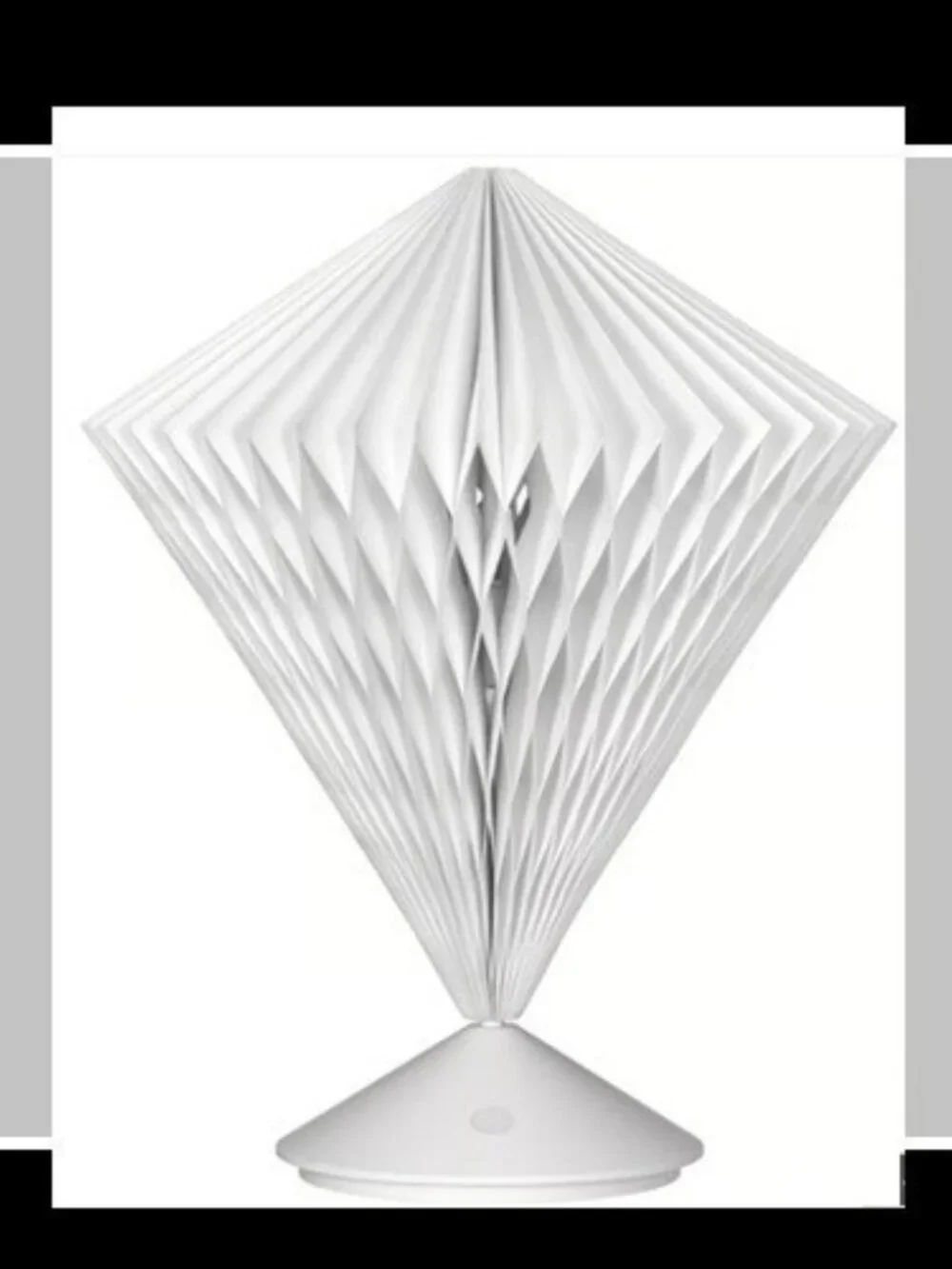 IKEA STRÅLA Pleated Diamond-Shaped LED Table Lamp, White, Article 106.066.40